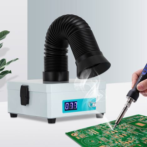 Rauchabzugsventilator für Schweißarbeiten im Heimwerkerbereich, Telefonreparaturen, Löten mit dem Lötkolben, Baumwolle, 3-stufiger Kohlefilter, tragbar, 15 W (1/5)