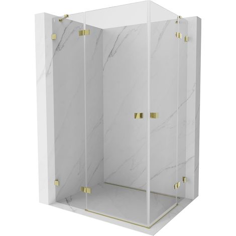 Mexen Lunar Duo cabina doccia a battente sinistra 100 x 70 cm, trasparente, oro - 834-100L-070P-50-00 (1/5)