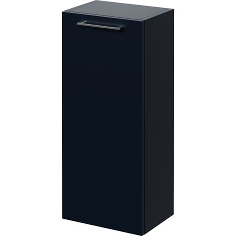 Napoli Deep Blue 350mm Wall Mounted Single Door Side Cabinet - 350mm - Chrome 160mm Handle
