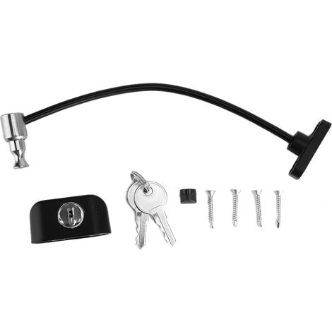 Limiter de fenêtre Ortviai 3ème génération ABS noir - Sécurité renforcée avec clé pour ouverture contrôlée et protection anti-chute fiable (1/3)