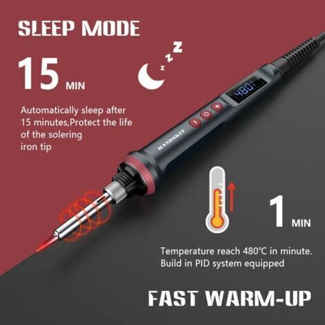 Kit de fer à souder numérique 90 W LED Kit de fer à souder numérique 220 V ajuster la température fer à souder électrique 4 fils outils de soudage - Prise 220V UE (1/4)