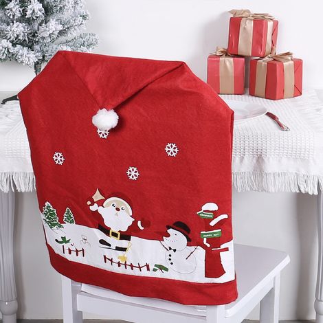 Lot 6 couvre-chaises Noël rouge bonnet père Noël (1/3)