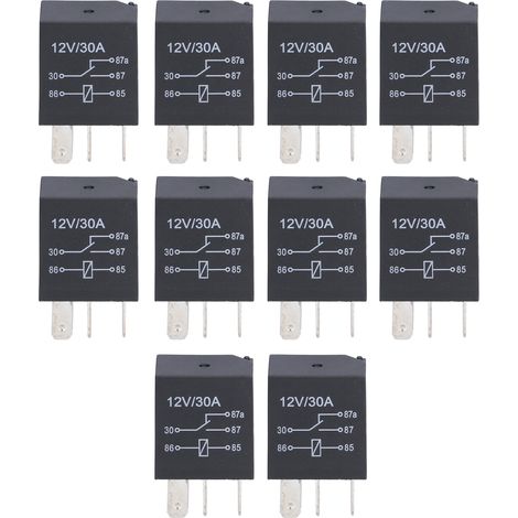 Lot 10 Relais 12V 30A Violet Étanche pour Phares Antipoussière Climatisation Auto 5 Broches (1/5)