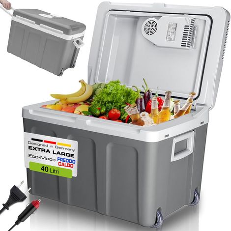 Frigorifero Elettrico Portatile 40L Caldo/Freddo Grigio Spina 230V e 12V Grigio