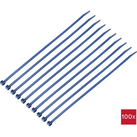 TRU COMPONENTS TC-12533356 Fascetta per cavi 280 mm 4.8 mm Blu Metallo rilevabile 100 pz.