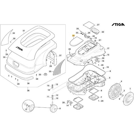 Copertura fissa robot tagliaerba modelli G3600 ORIGINALE STIGA 381110015/0