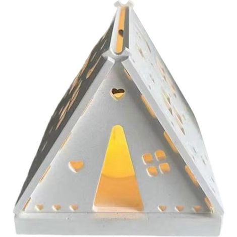 Moules porte-bougies en silicone creux étoiles et lune décoration intérieure blanc (1/5)