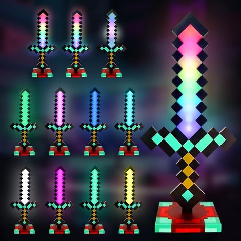 Lámpara Espada de Diamante - 11 Colores - 38 cm - Recargable por USB - Luz LED de Noche para Mano y Mesa - Para Decoración e Iluminación - Regalo (1/5)
