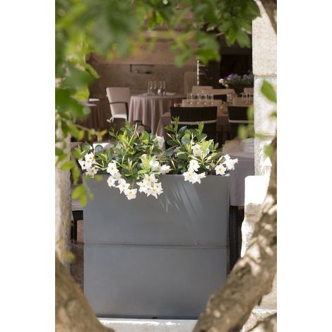 FIORIERA ALTA PATIO H80 BIANCO 80X27/74X19 DOPPIA PARETE (1/4)