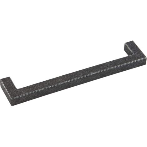 0215.979.00.0.01 Poignée de meuble Ischgl arrondie, LA 480 mm, largeur 492 mm, poignée d'armoire en fer galvanisé noir passivé, argent (1/5)