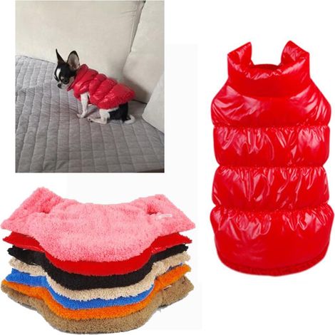 Waterproof Dog Coat Winter Jacket Quilted Padded Dog Down Jacket Pet Large Matching Clothes Red XL Chest:55-57cm (1/5)