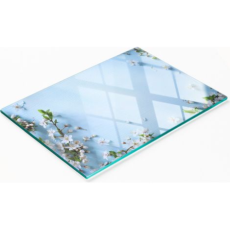 Tabla de cocina decorativa multifuncional con estampado de flores de cerezo, 80x52 cm. (1/5)