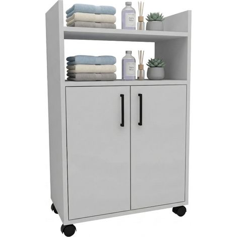 Mehrzweckschrank Marzi, 2 Türen, 4 Böden, 3 Fächer, 60x97h cm Weiß