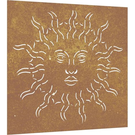 Décoration murale jardin 55x55 cm acier corten design du soleil CFW379228