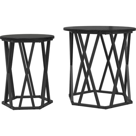 Mesa de Café 2 pcs Roble negro 50 x 50 x 50 cm vidaXL (1/5)