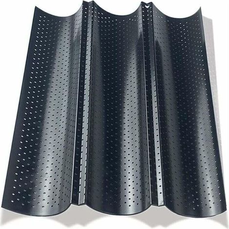 Moldes para pan, molde para baguette, molde para baguette, molde para pan, molde para pan francés para 3 baguettes, molde perforado para hornear pan francés, molde para pan baguette