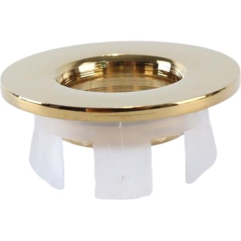 Couvercle de trop-Plein d'évier (1 pièce) - Anneau de trop-Plein Durable pour Salle de Bain, Couleur Or (1/5)