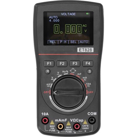 ET828 Multimètre oscilloscope portable 2 en 1 avec fréquence d'échantillonnage de 1 MHz et 2,5 MSPS