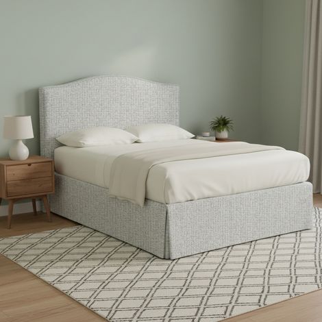 Letto Matrimoniale Bebington, Sfoderabile, Contenitore Made in Italy, Grigio Chiaro (1/5)
