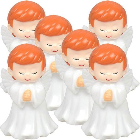 Lot de 6 figurines d'anges en prière, statues d'anges, adorables ornements d'anges pour décorations d'anniversaire (1/5)