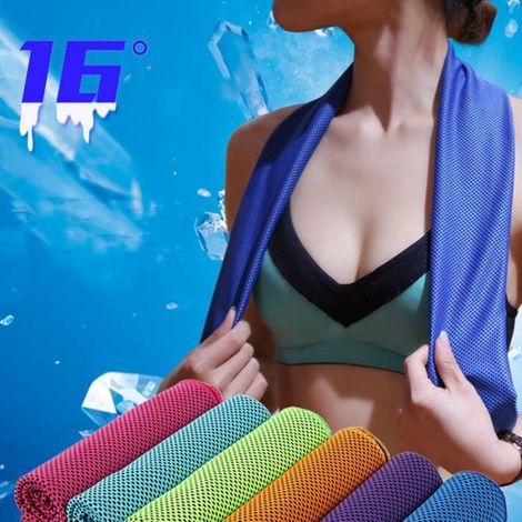 Serviette de refroidissement Serviettes de natation Camping Randonnée Cyclisme Gym Yoga Serviette de sport Instant Cool Ice Face (1/4)