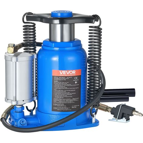 Cric Bouteille Hydraulique et Pneumatique Capacité 32 T, Cric de Levage pour Voiture Plage 25,5-41,5 cm, avec Pompe, pour Entretien Réparation Automobile SUV Camion, Atelier Garage, Bleu (1/5)