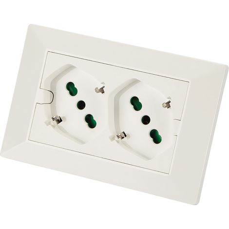 Doppia Presa Incasso per Scatola Serie Fanton Opera Plus Colore Bianco