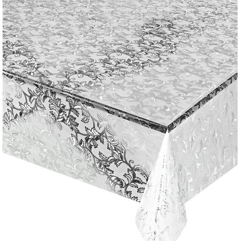 Nappe Transparente Moderne AntiTaches Plastifié Couverture de Table en Pvc Brillant Dis.19 - 140x50 cm