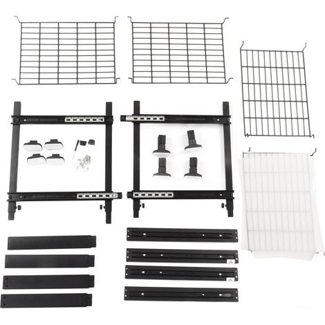 Étagère coulissante double couche en acier au carbone, organisateur de tiroir de placard noir, petit modèle pour cuisine (1/5)