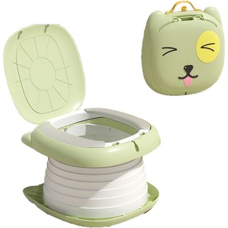 Faltbare Kindertoilette 24 x 17 cm Tragbare Reisetoilette Faltbare Autotoilette Nottoilette fürs Camping Tragbares Töpfchen Geeignet für Auto (1/5)