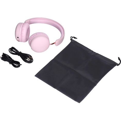 Faltbarer kabelloser Bluetooth-Over-Ear-Kopfhörer mit tiefen Bässen und Geräuschunterdrückung für Laptop/PC (rosa) (1/5)
