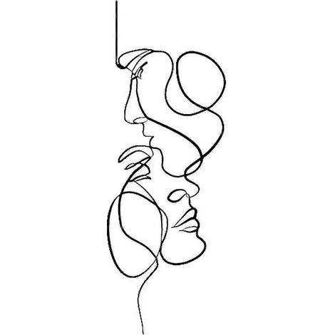 Décoration murale en métal pour chambre à coucher, design minimaliste, sculptures murales, motif de baiser amoureux, décoration pour salle de bain (1/5)