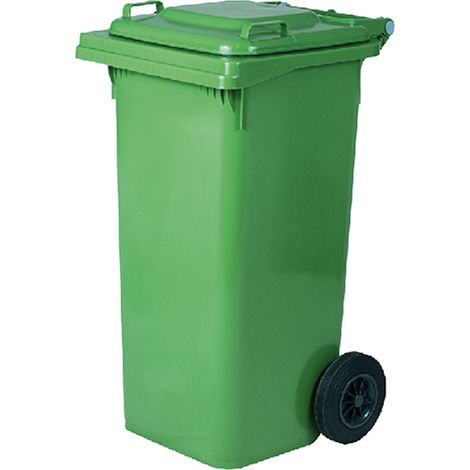 BIDONE IMMONDIZIA CARRELLATO Lt. 120 - cm 55 x 50 x 94 verde  - ICS