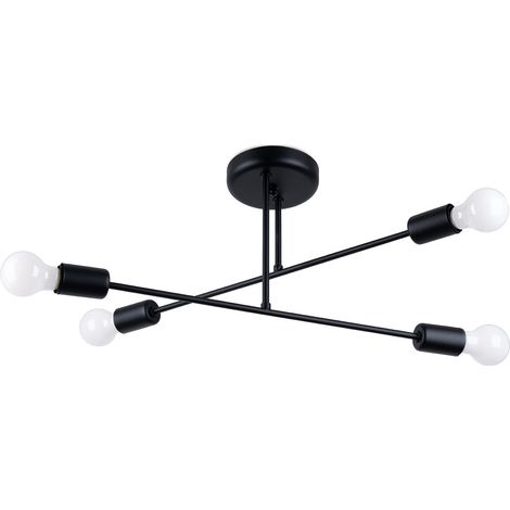 Plafoniera a quattro lampadine nera NORAH 4xE27 15W SL.1451 Sollux Lighting (1/5)