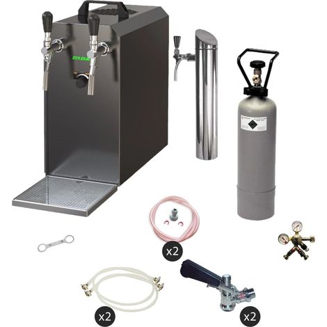 Système de tirage de bière kit complet sous comptoir STREAM 50, refroidisseur sec 2 lignes, jusqu'à 55 l/h, fût type G, adaptateur NC (1/3)