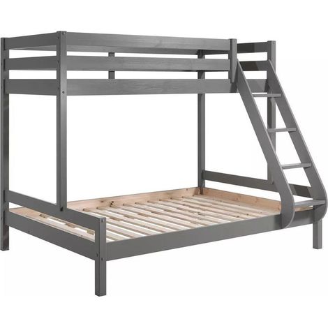 Lit superposé 90-140x200 pin massif gris Pino (1/2)