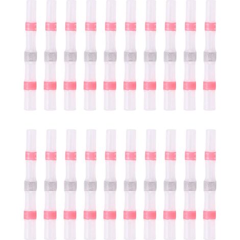 Lot de 50 borniers thermorétractables à souder, bornes étanches à fusion à chaud (SST-S21, rouge)