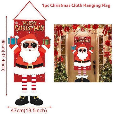 Décorations de Noël suspendues pour porche et porte, bannière, ornements pour la maison, cadeaux de Noël, décorations de Noël et du Nouvel An. (1/5)