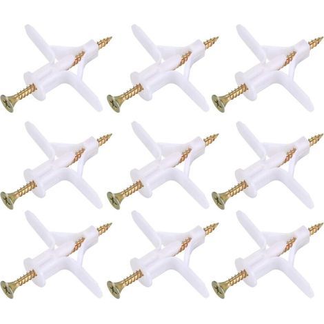 100 Pièces Fixations pour Plaques de Plâtre (50 Chevilles, 50 Vis), Chevilles Et Vis pour Plaques de Plâtre, Ancres Chevilles et Vis pour Fixations Murales Creuses Cloisons Sèches