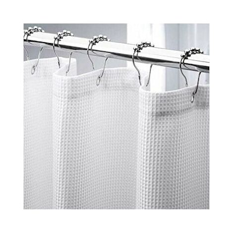 Filiyano-Rideau de douche gaufré 180 x 210 cm, rideau de douche tissé épais en tissu lourd, rideaux de douche de qualité hôtelière pour salle de bain (1/5)