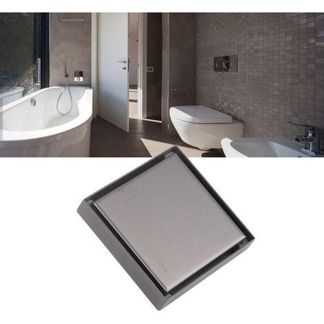 Bonde de douche encastrée anti-odeurs, 1,3 mm, gris anthracite, compatible avec les carreaux. (1/5)