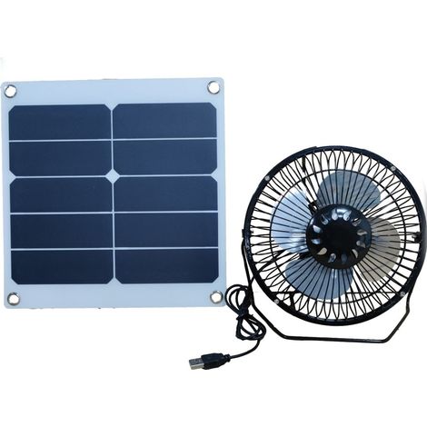 Solarpanel-Lüfter, tragbarer 10 W 6 V USB-solarbetriebener Dachbodenventilator, Photovoltaik-Solarventilator für Zuhause, Büro, Gewächshaus