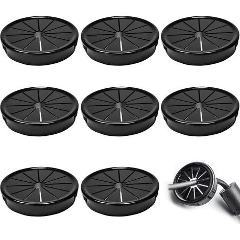 cable clips, 55 mm diameter, round nylon cable clips for office cables, black (1/5)
