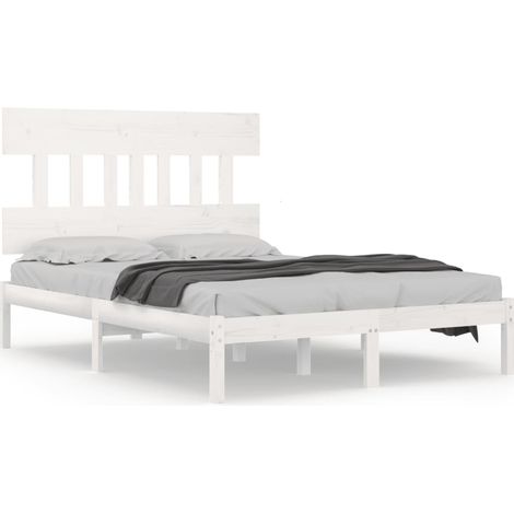 Maison Exclusive - Massivholzbett Weiß 200x200 cm