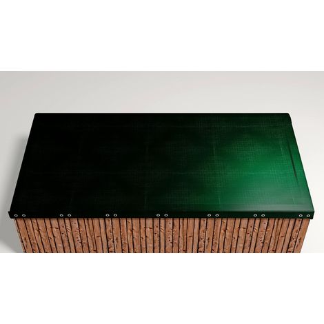 Bâche de Protection pour Piscine rectangulaire 300 x 600 cm Dimensions de la bâche 380 x 680 cm Été Hiver Vert (1/5)