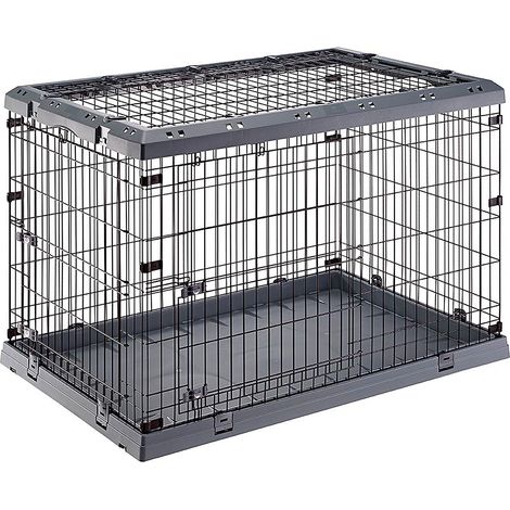 Ferplast SUPERIOR Box pliable pour chiens, avec 2 ou 3 ouvertures. Diverses mesures.. Variante 120 - Misure: 118 x 77 x h 82.5 cm - Gris