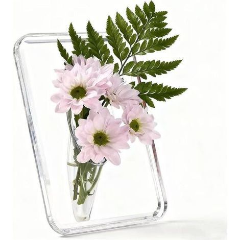 Pair Vase en Acrylique Transparent, Petites vases déco pour Table, Design Moderne, Adapté aux Plantes hydroponiques, Idéal pour décoration de Salon, Mariage et Autres Occasions (Transparent)