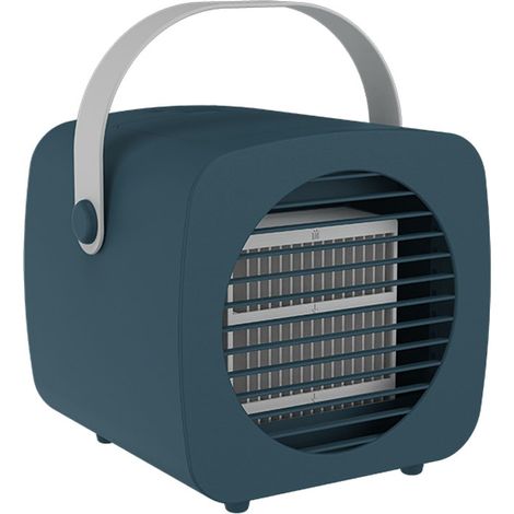 Ventilatore da ufficio portatile, mini climatizzatore, rafraîchisseur d'aria evaporativa personale con 3 velocità di ventilazione e doppio umidificatore, per la casa, l'ufficio e l'esterno. (1/5)