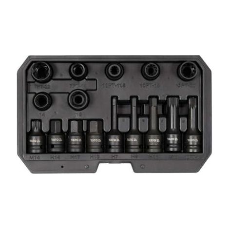 Yato YT-06811 Kit 16 piezas Llaves y Dados Acero