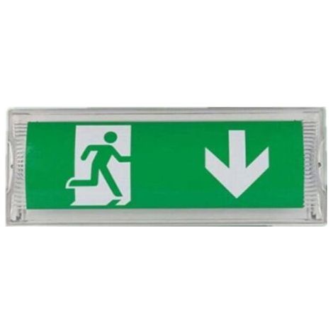 Lampe d'éclairage de secours à LED, avec batterie de secours jusqu'à 3 heures, Classe de protection : IP 65, Panneau d'indication de sortie/urgence, signe lumineux, Lumineux, (1/5)
